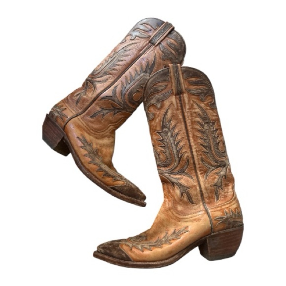 ❤️ Lucchese Classics Women’s Brown Western Cowboy Boots w/ Embroidered Design ❤️ - Picture 2 of 13